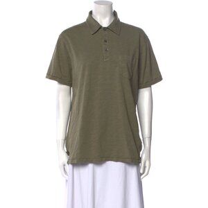 Alex Mill Women Short Sleeve Polo Size L Olive Green